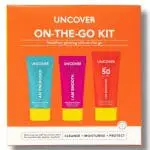 Uncover On The Go Kit (3 step routine: cleanser 30ml, moisturizer 30ml, sunscreen 40ml)