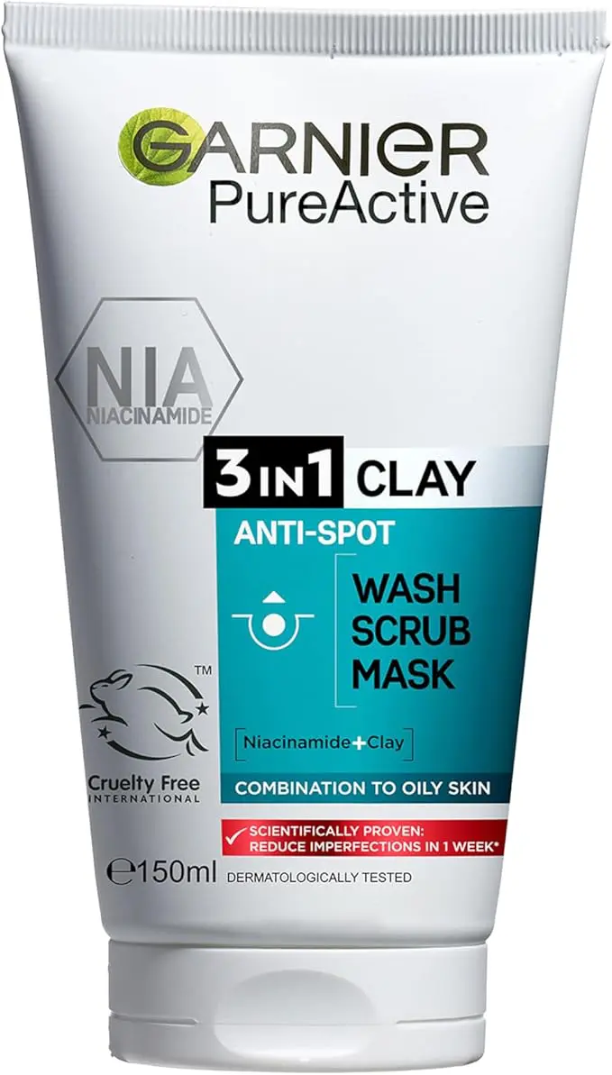 Pure Active 3-In-1 Clay Wash, Scrub and Mask 150ml