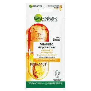 Garnier Skin Active 1% Vitamin Cg + Pineapple Anti Fatigue Ampoule Sheet Mask- 15g Garnier Skin Active 1% Vitamin Cg + Pineapple Anti Fatigue Ampoule Sheet Mask- 15g