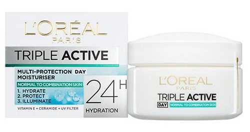 L'Oreal Paris Triple Active Multi-Protection Day Moisturizer - Normal to Combination Skin -50Ml