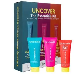 Uncover Essentials Kit (3 step routine: cleanser 120ml, moisturizer 100ml, sunscreen 80ml)