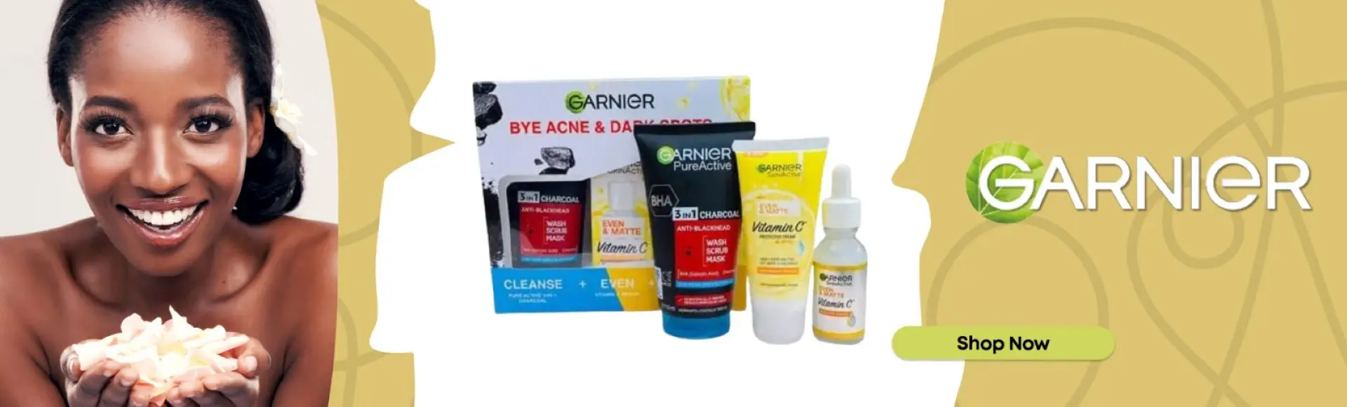 Garnier SkinActive 4% AHA + BHA & Niacinamide Charcoal Face Serum - 30ml
