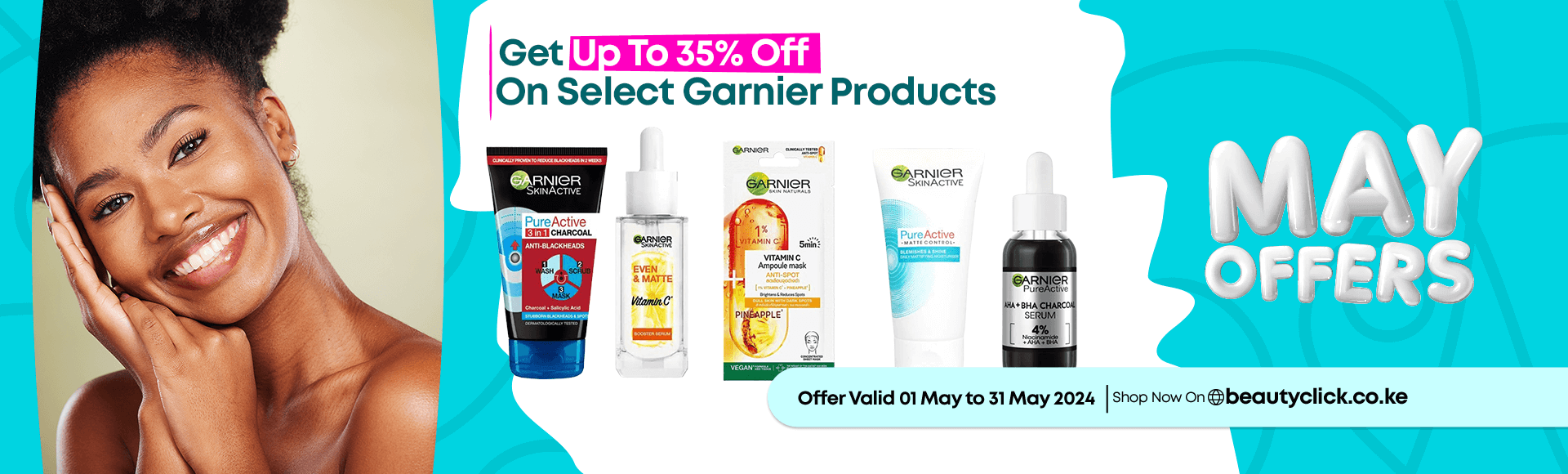 Garnier SkinActive 4% AHA + BHA & Niacinamide Charcoal Face Serum - 30ml