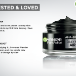 GARNIER PURE ACTIVE AHA+BHA CHARCOAL MATTIFYING AIR CREAM