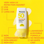Garnier Even & matte Super Day Routine Kit:Super UV spf50 sunscreen +Water Gel Glow Moisturizer + Day Serum