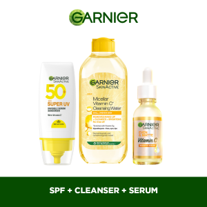 Even & matte Super Day Cleanse & Protect Kit: Super UV spf50 sunscreen + Micellar Water 400ml + Day Serum