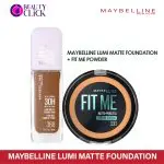 Maybelline Superstay Lumi Matte Foundation + Maybelline Fit me powder