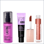 MAYBELLINE BADDIE STARTER KIT (Maybelline Lasting Fix Setting Pray + Fit Me Primer Luminous & Smooth + Lifter Gloss Topaz)