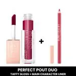 MAYBELLIENE Perfect Pout Duo (Taffy Hydrating Lifter Gloss+ Main Character Lifter Liner)
