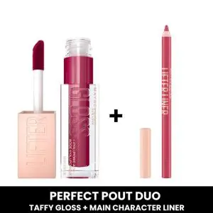 MAYBELLIENE Perfect Pout Duo (Taffy Hydrating Lifter Gloss+ Main Character Lifter Liner)