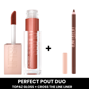 MAYBELLINE Perfect Pout Duo (Topaz Hydrating Lifter Gloss + Cross the Line Lifter Liner)